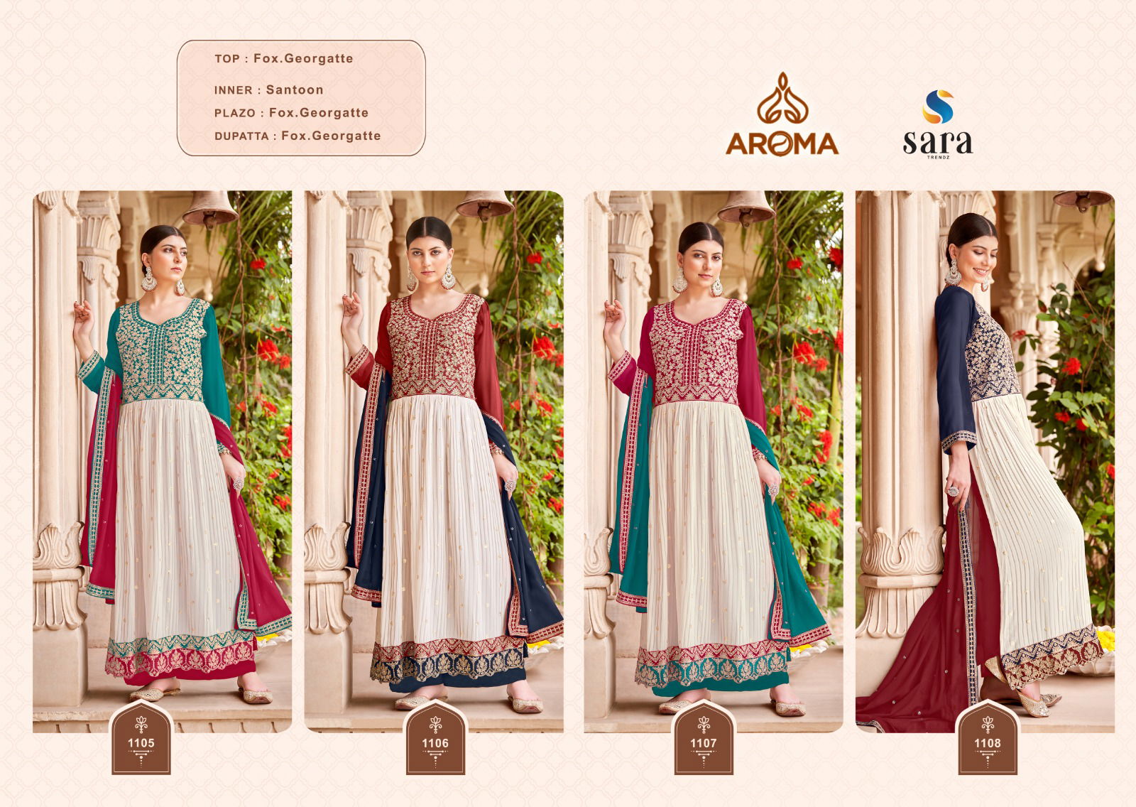 Minakari By Aroma Georgette Designer Readymade Suits Wholesale Shop In surat
